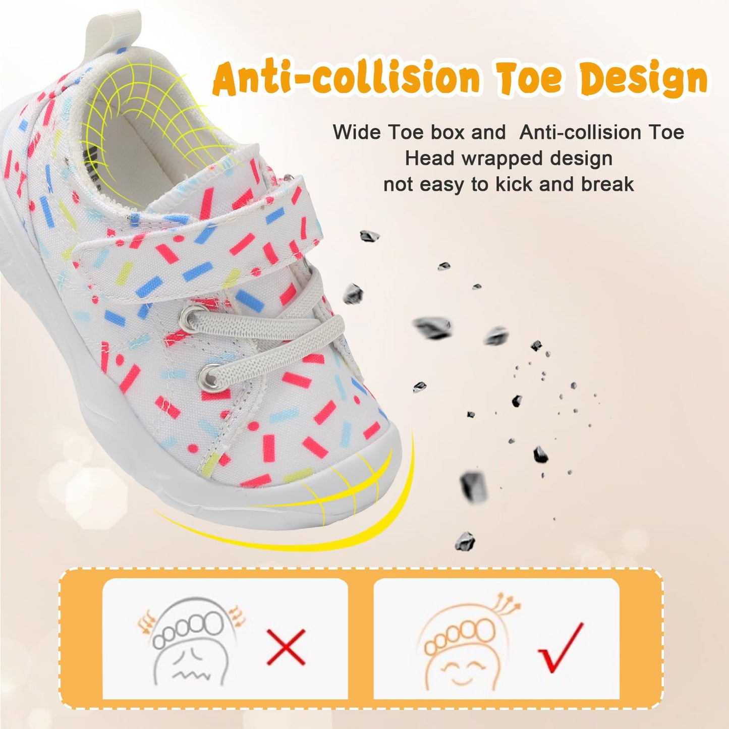 Kids Canvas Shoes Running Shoes for Girls Boys Wide Toe Box Barefoot Toddler Sneakers