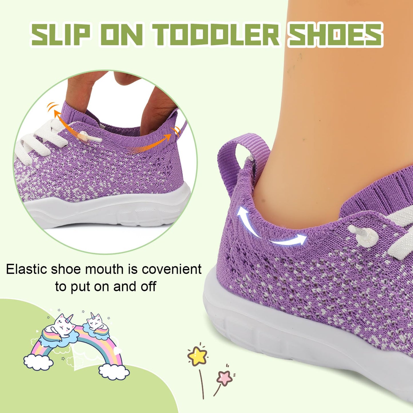 Toddler Shoes for Boys Girls Slip on Sneakers Wide Toe Walking Shoes
