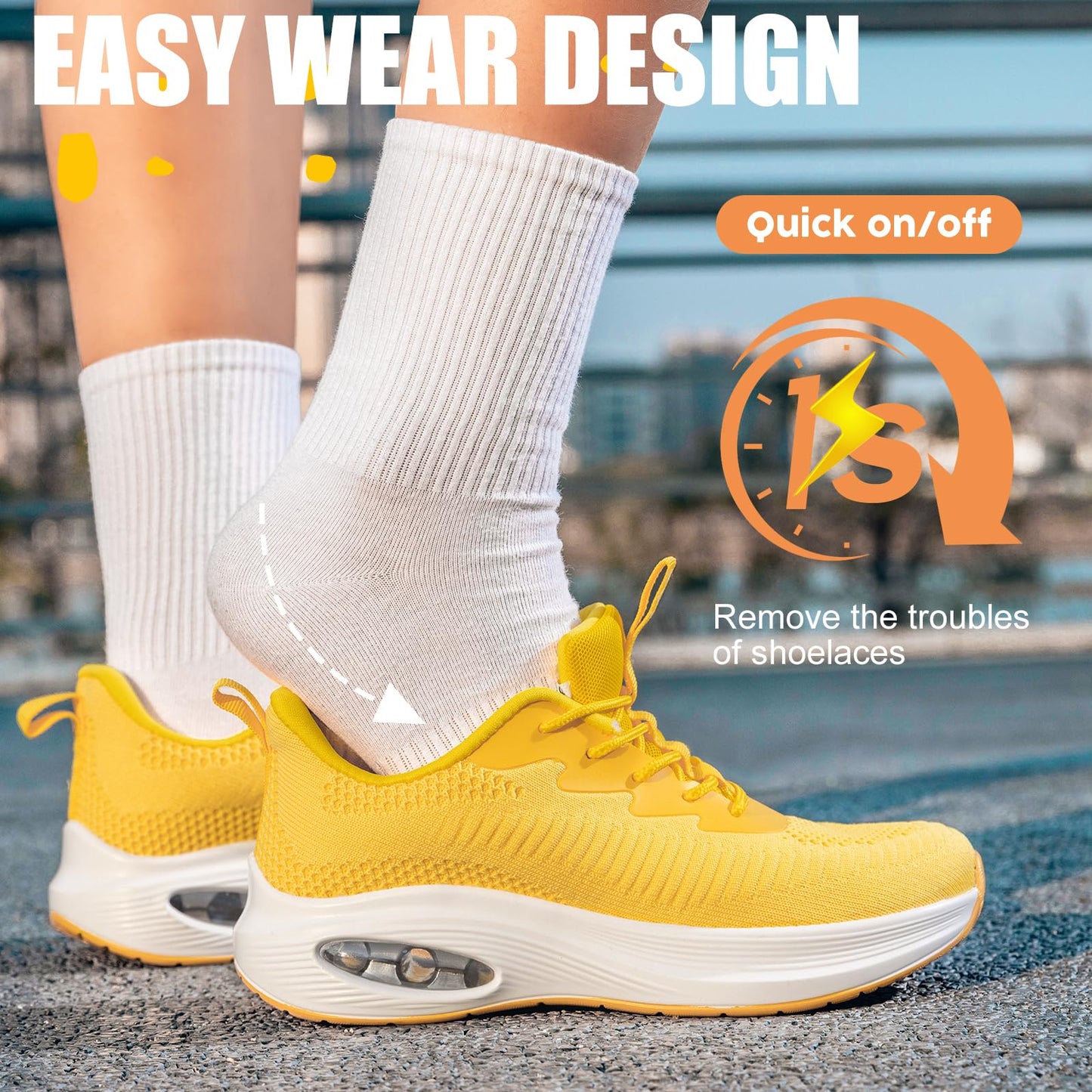 Wide Toe Box Shoes Women Air Cushion Road Running Shoes Extra Wide Width Sneakers