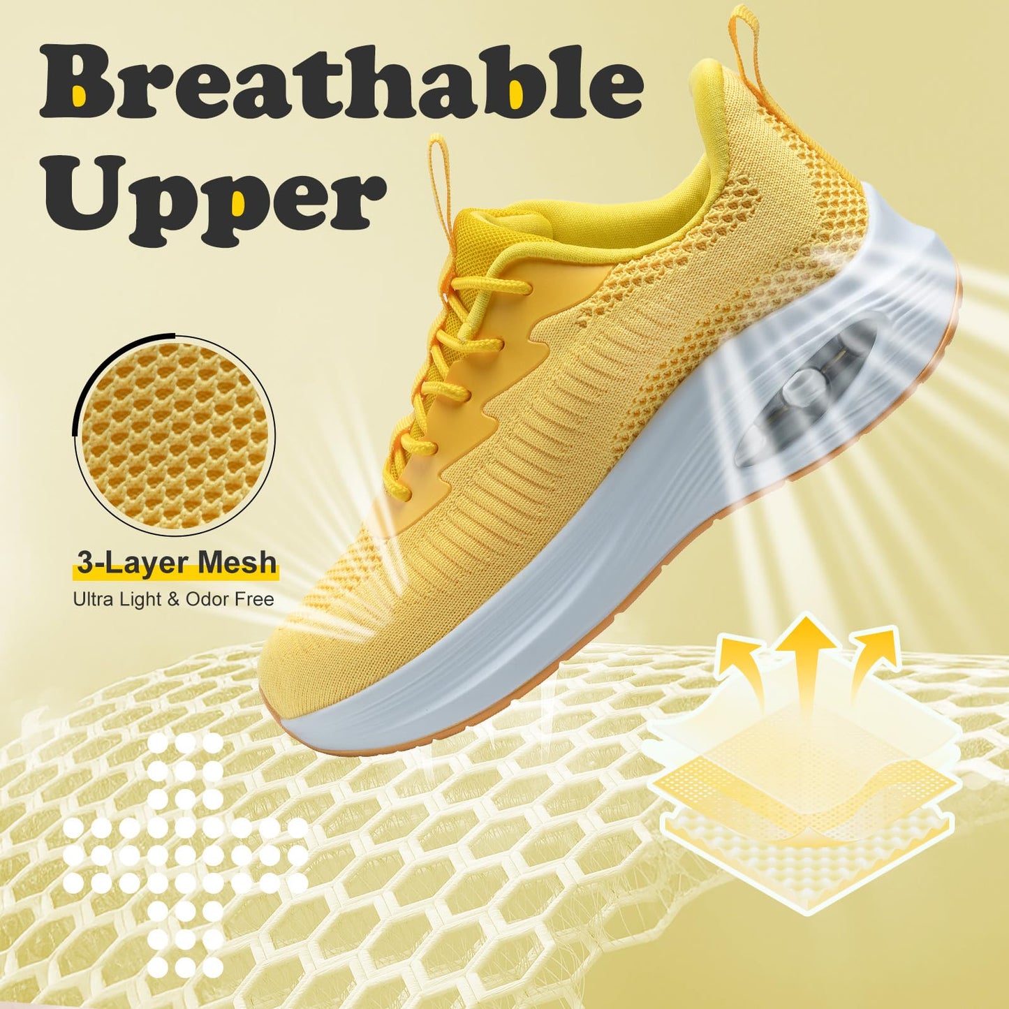 Wide Toe Box Shoes Women Air Cushion Road Running Shoes Extra Wide Width Sneakers