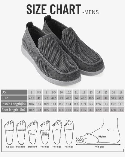 Men Wide Width Slip On Shoes Loafer with Arch Support Insoles Men Casual Shoes