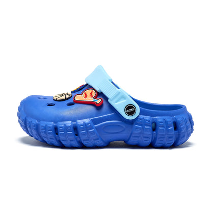 Non-Slip Kids Clogs with Charms, Lightweight, for Ages 3-12