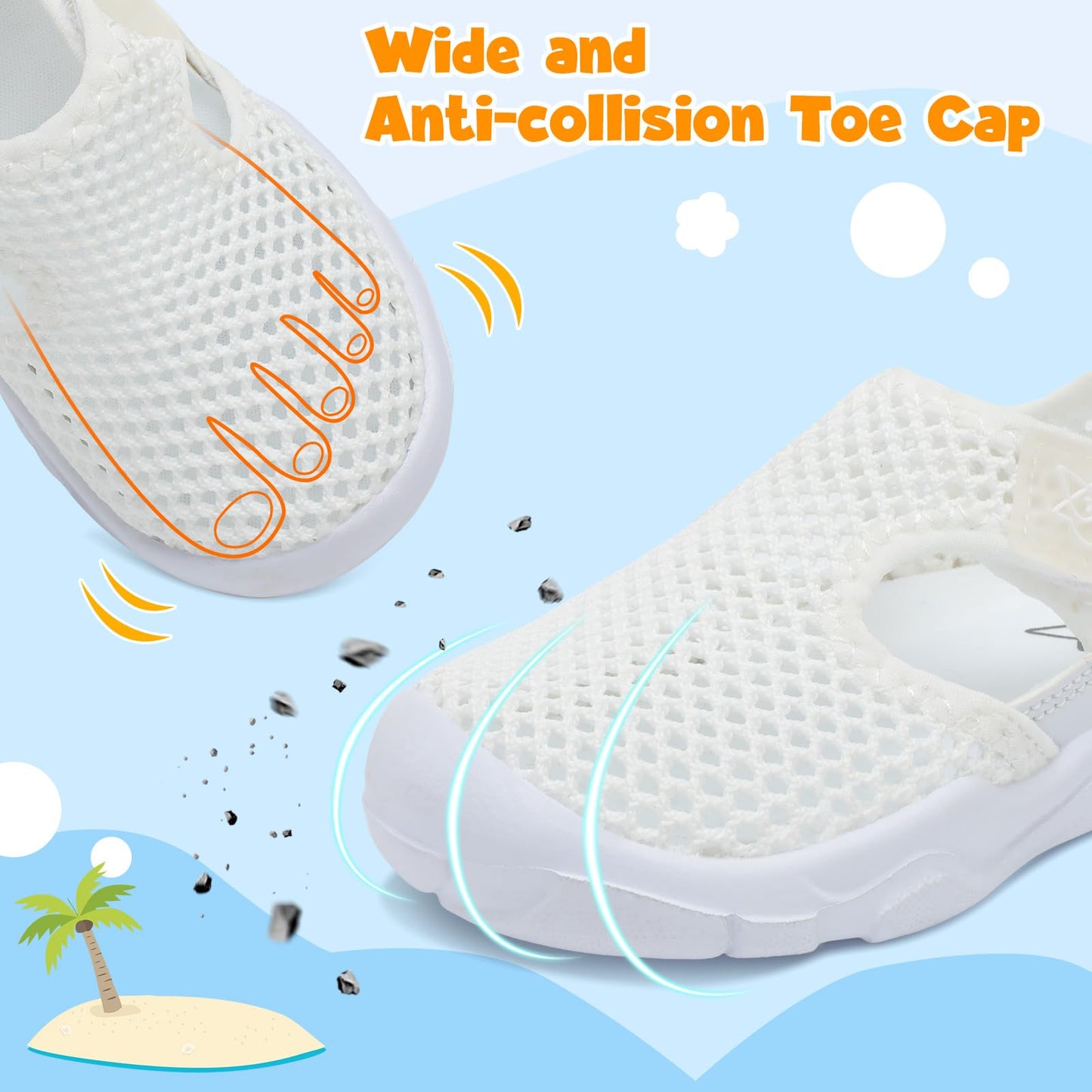 Toddler Sandals Boys Girls Wide Sandals Kids Water Sandal Shoes Lightweight Barefoot Summer Shoes for Beach Swim