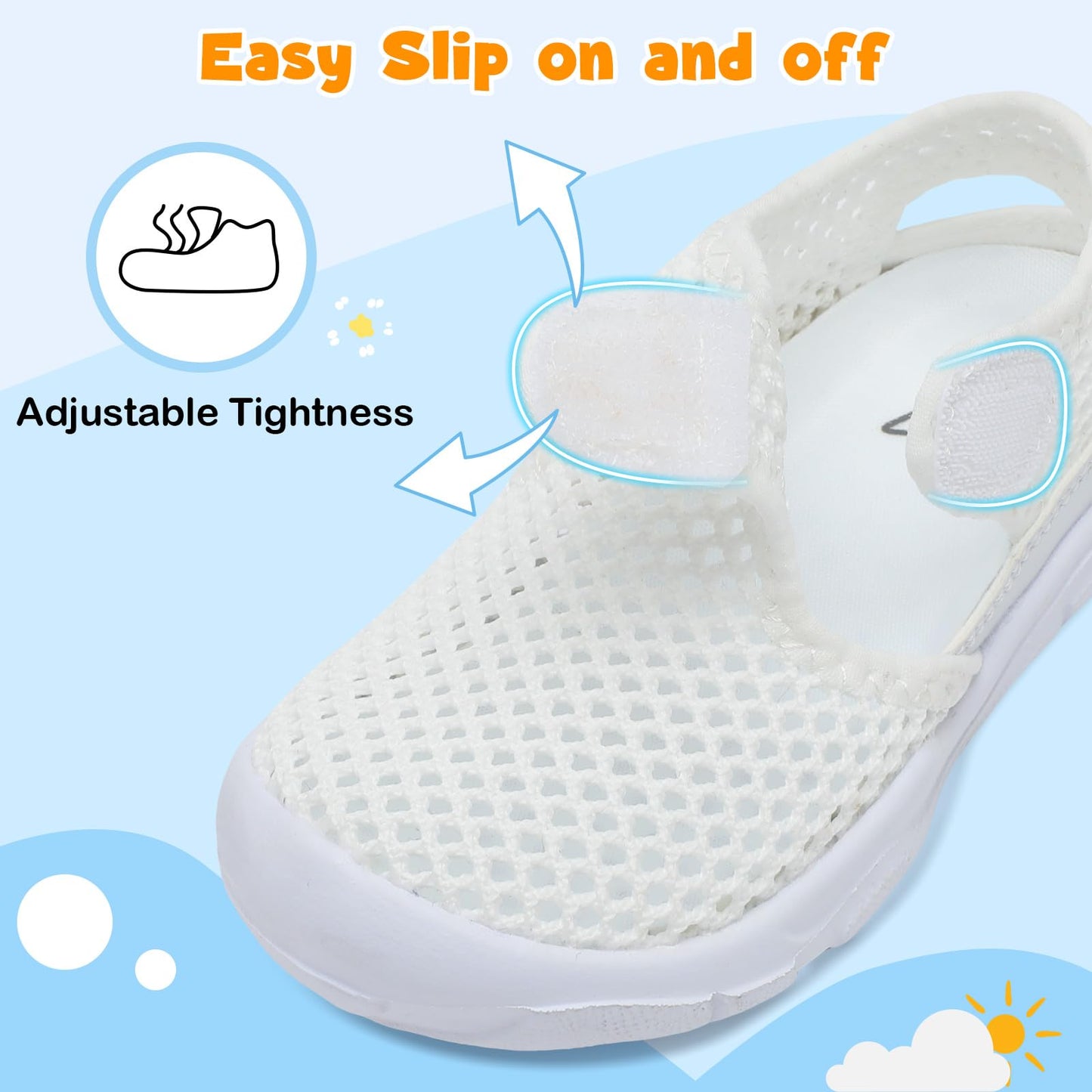 Toddler Sandals Boys Girls Wide Sandals Kids Water Sandal Shoes Lightweight Barefoot Summer Shoes for Beach Swim