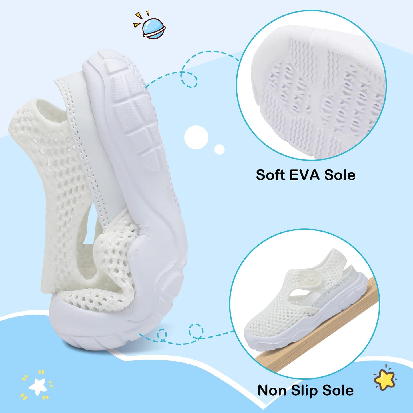 Toddler Sandals Boys Girls Wide Sandals Kids Water Sandal Shoes Lightweight Barefoot Summer Shoes for Beach Swim