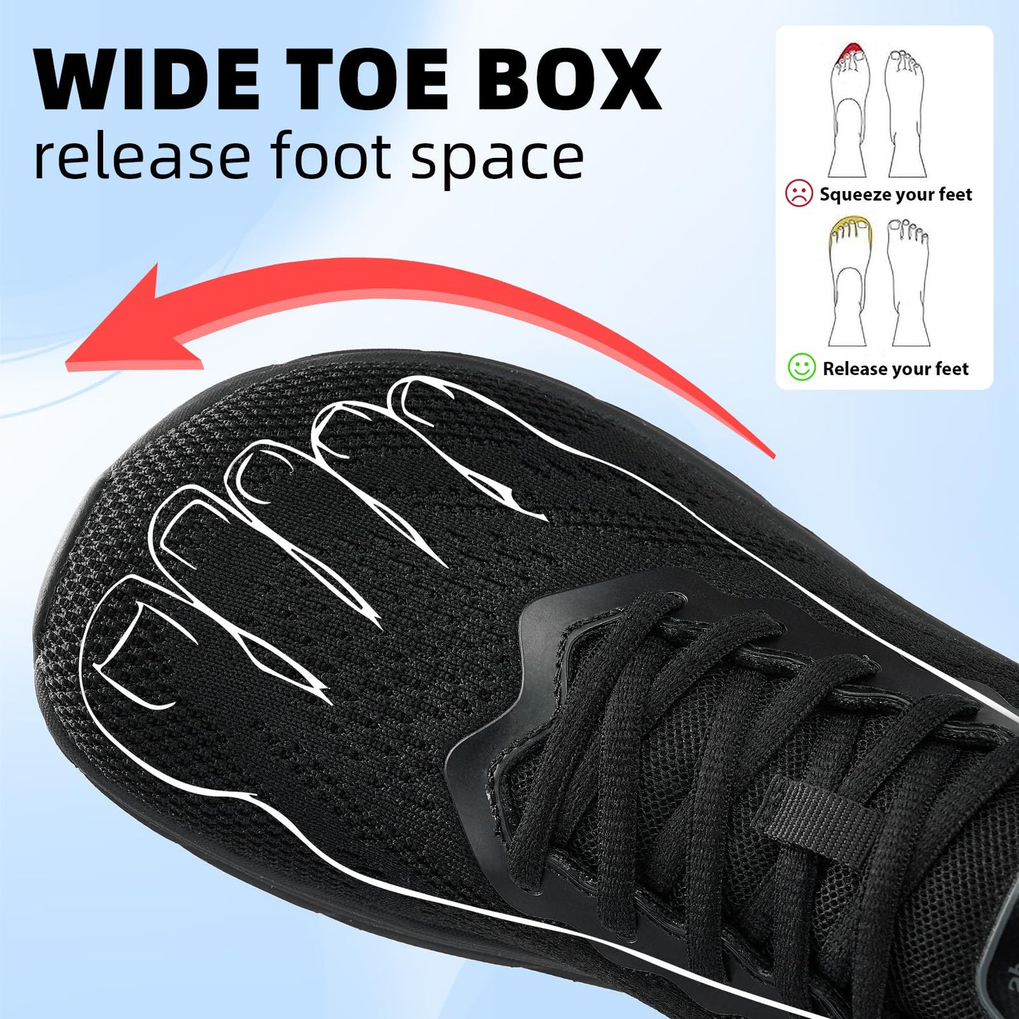 Wide Toe Box Shoes for Men Cushioned Road Running Shoe Non Slip Mens