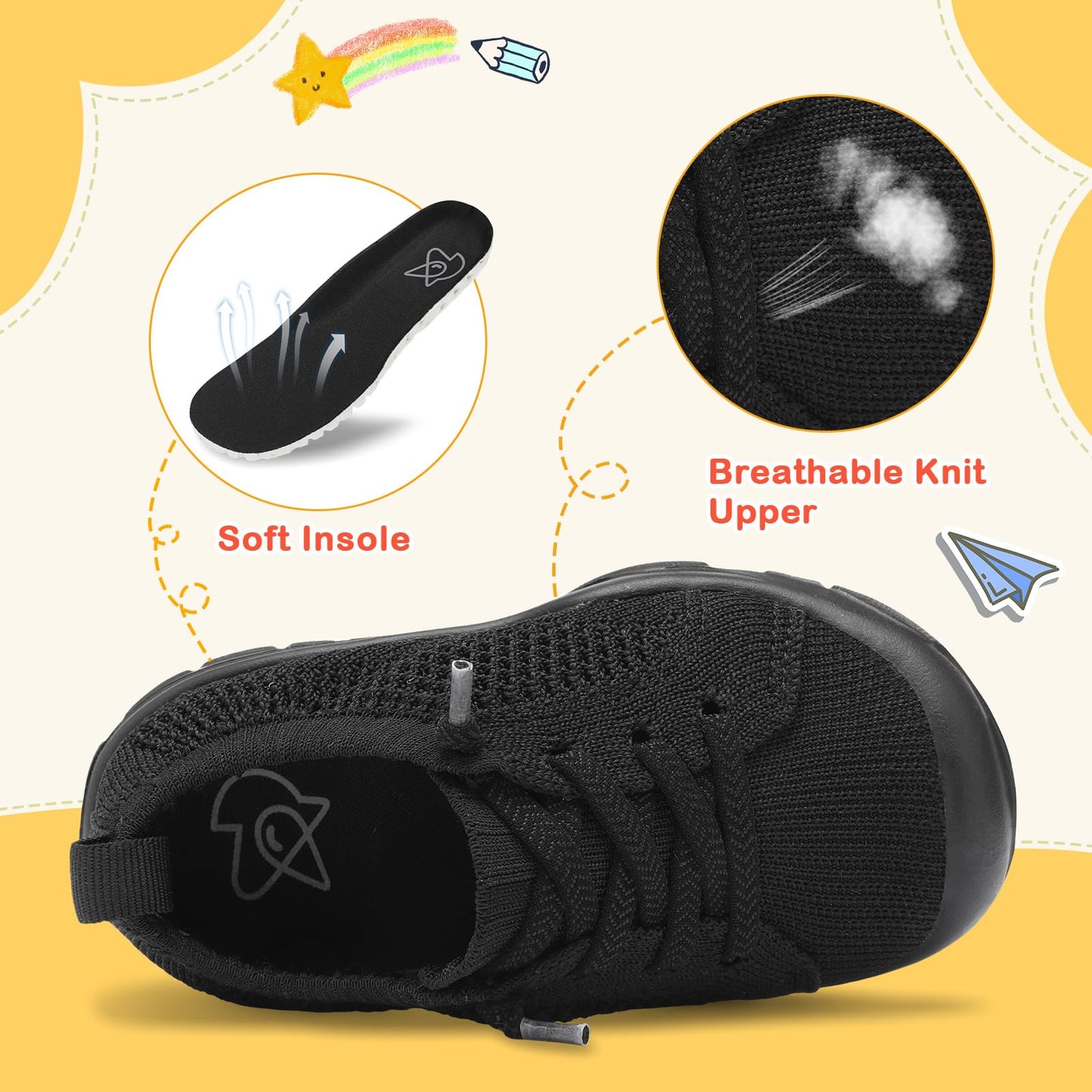 Toddler Shoes Boys Girls Barefoot Shoes Kids Breathable Sneakers