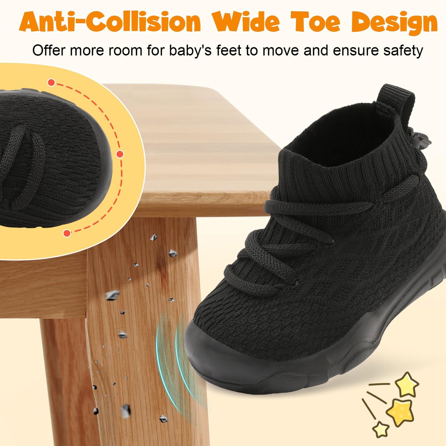 Toddler Shoes High Top Sneakers for Boys Girls Barefoot Wide Walking Tennis Shoes