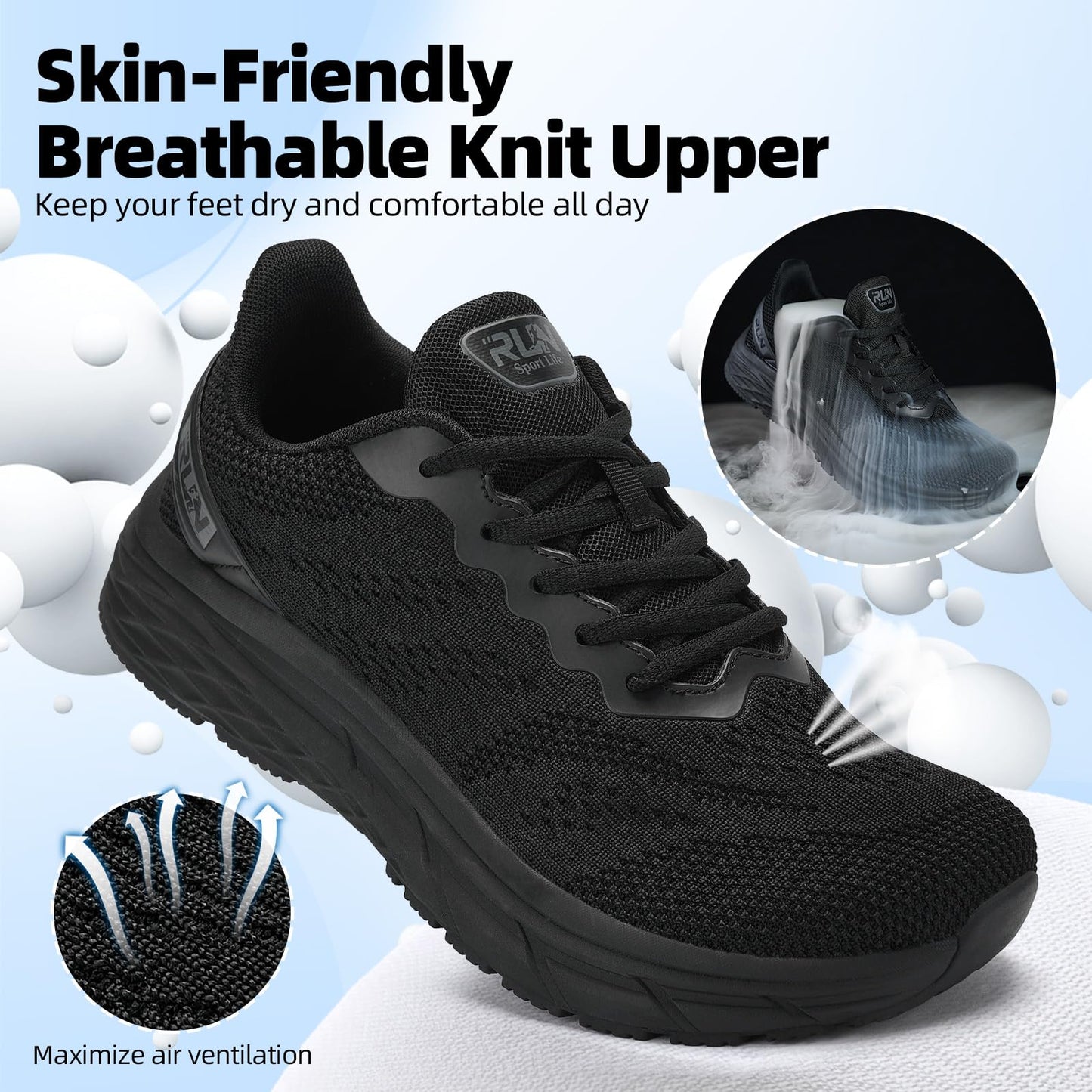 Wide Toe Box Shoes for Men Cushioned Road Running Shoe Non Slip Mens