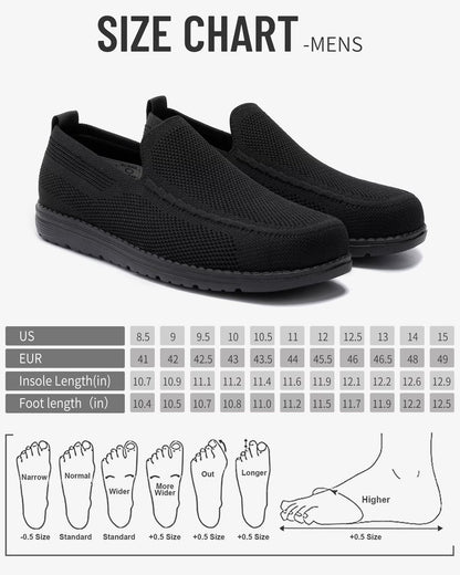 Men Wide Width Slip On Shoes Loafer with Arch Support Insoles Men Casual Shoes