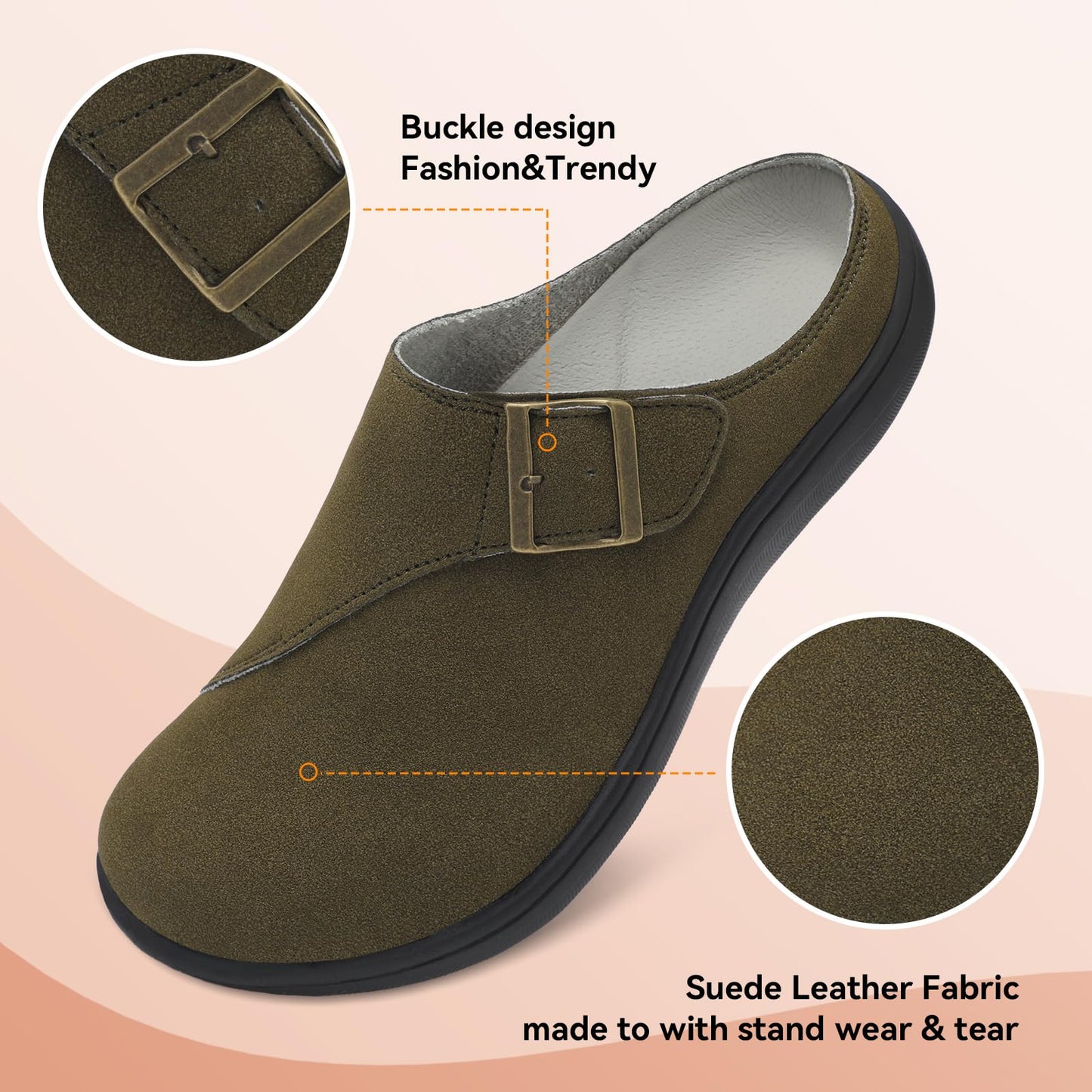 Womens Wide Clogs Adjustable Diabetic Mules Slip on Clog Slippers
