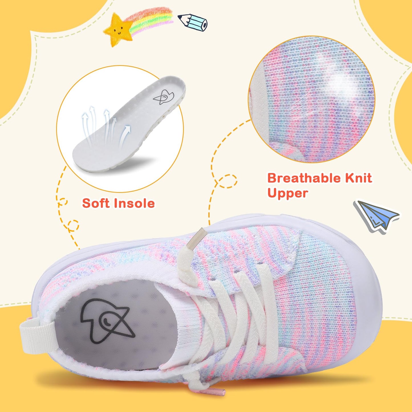 Toddler Shoes Boys Girls Barefoot Shoes Kids Breathable Sneakers