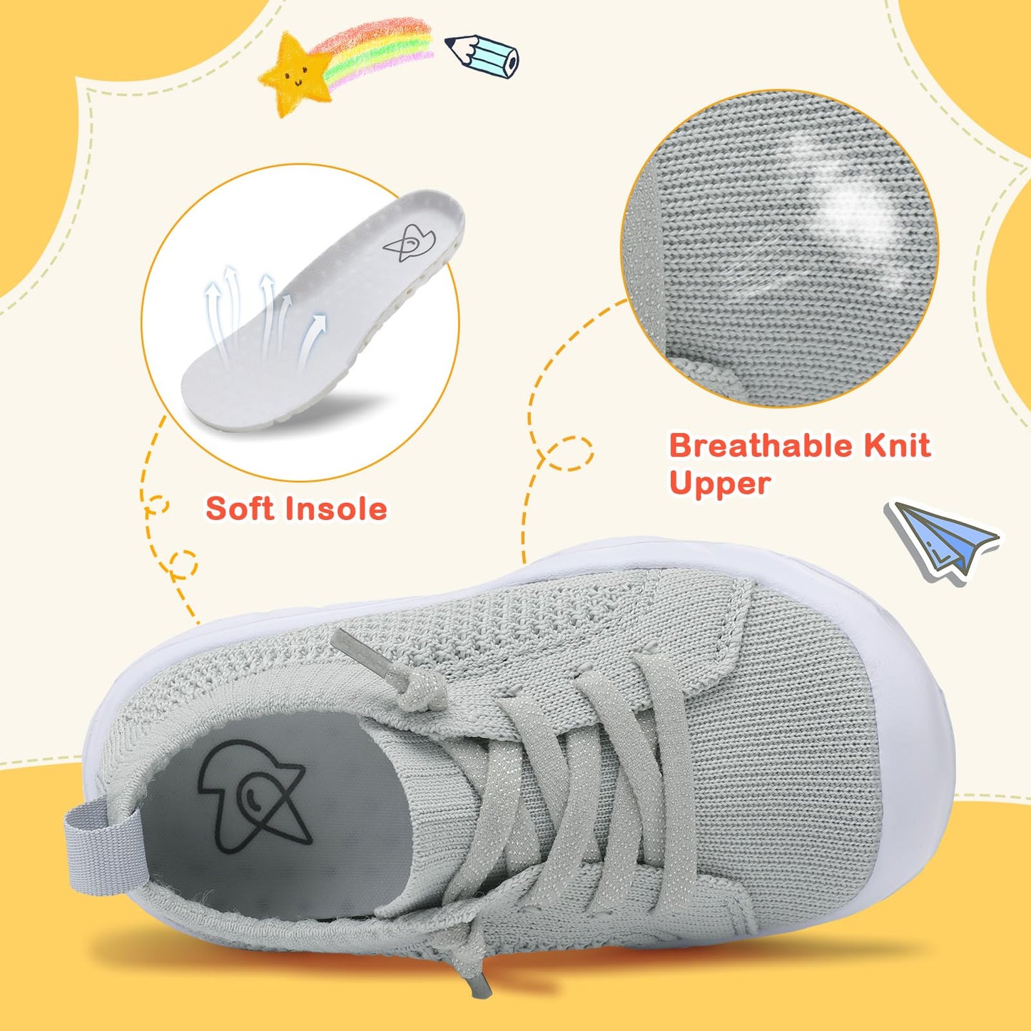 Toddler Shoes Boys Girls Barefoot Shoes Kids Breathable Sneakers