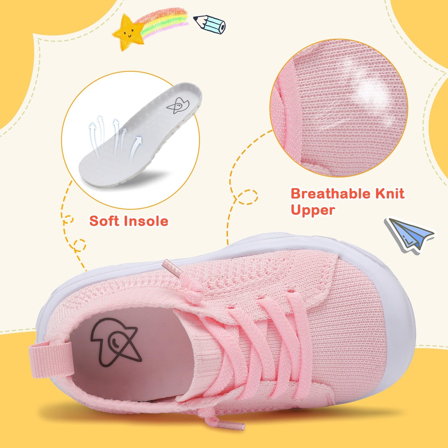 Toddler Shoes Boys Girls Barefoot Shoes Kids Breathable Sneakers