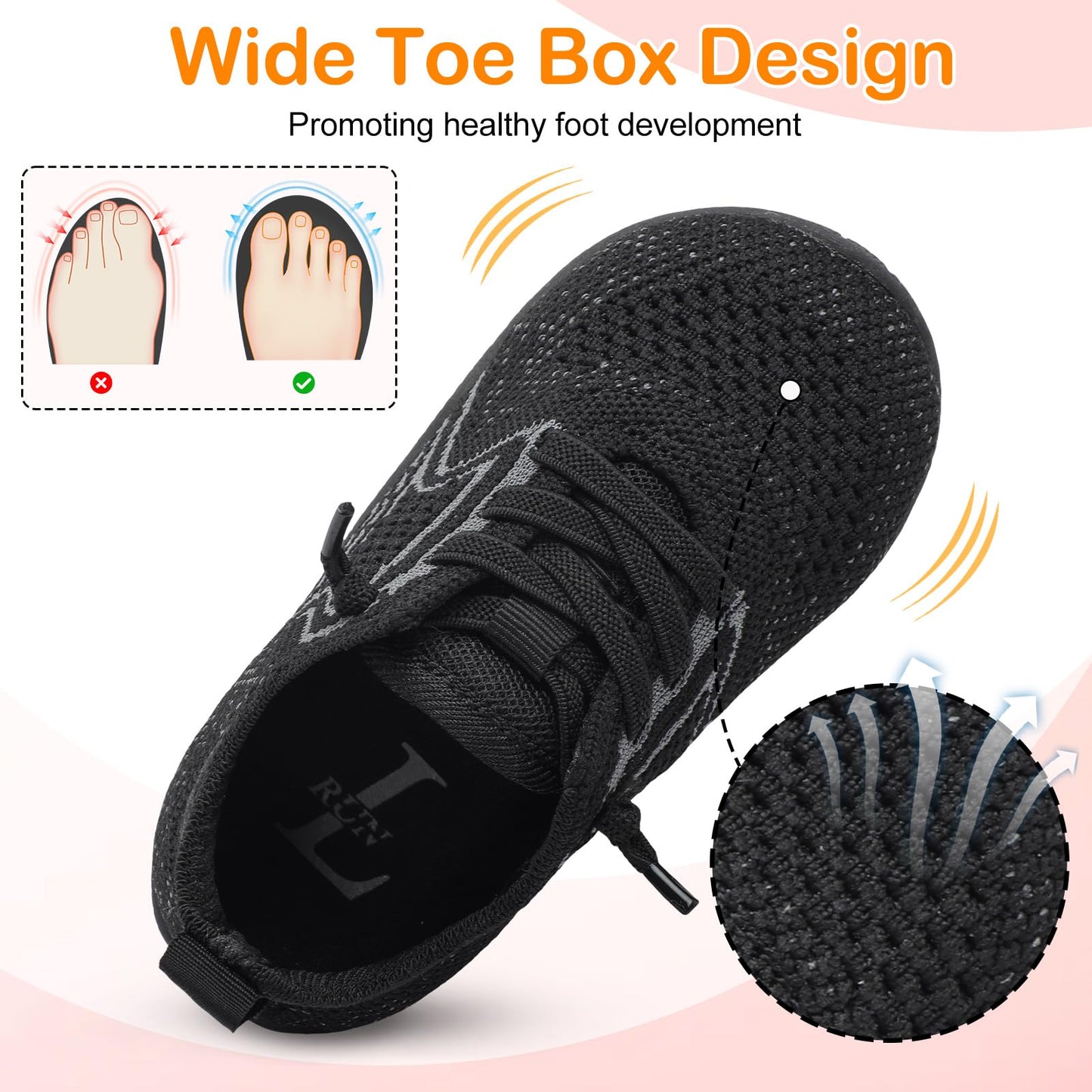 Toddler Barefoot Boys Girls Tennis Shoes