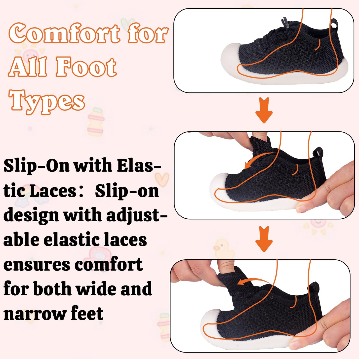 Baby Girl&Boy Toddler First Walking Shoes Barefoot Slip On Wide Toe Box Shoes