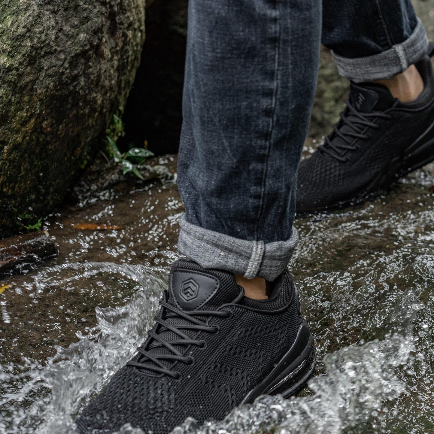 Mens Non Slip Work Shoes Slip On Water Resistant Walking Sneakers