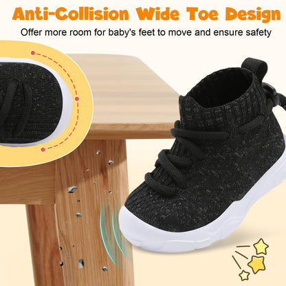 Toddler Shoes High Top Sneakers for Boys Girls Barefoot Wide Walking Tennis Shoes
