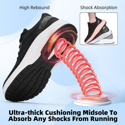 Wide Toe Box Shoes for Men Cushioned Road Running Shoe Non Slip Mens