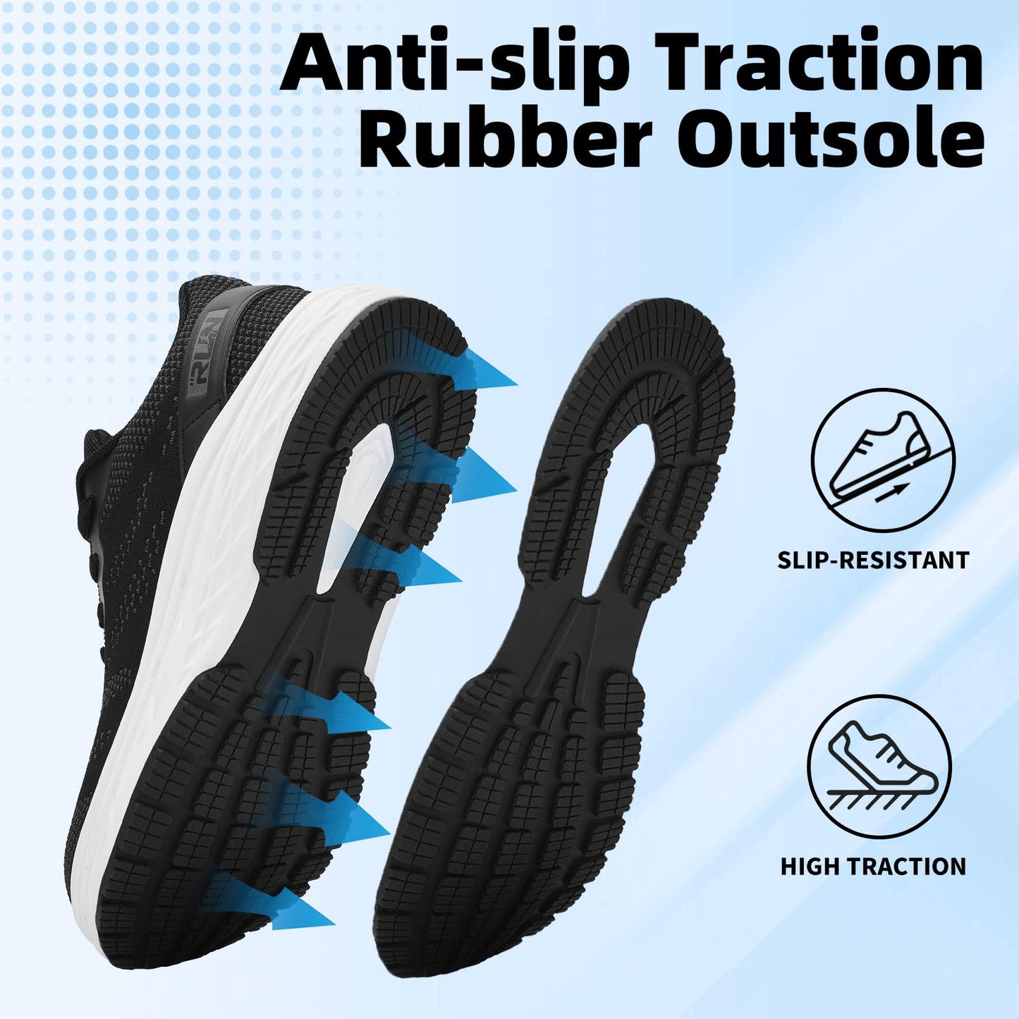 Wide Toe Box Shoes for Men Cushioned Road Running Shoe Non Slip Mens