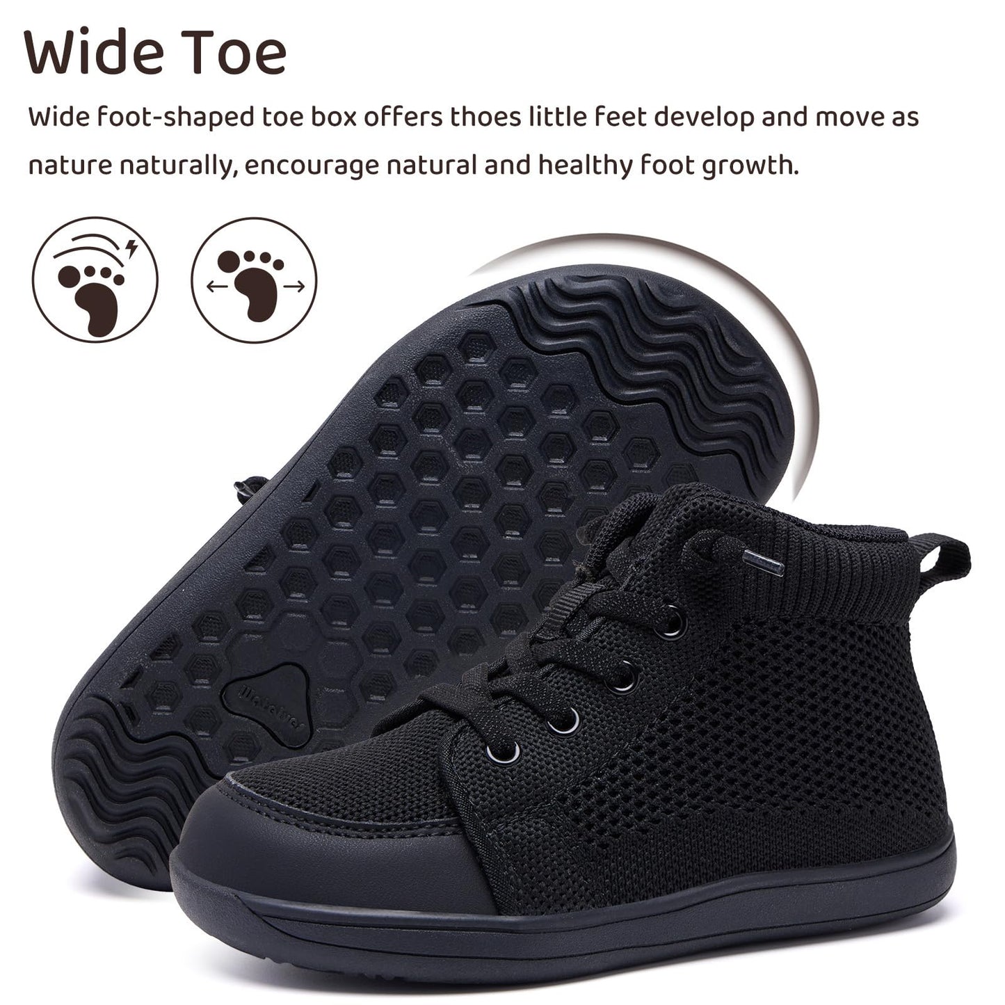 Toddler Little Kids Wide Barefoot Shoes Girls Boys Lightweight Boots