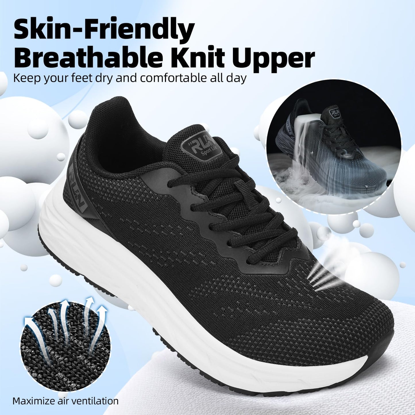 Wide Toe Box Shoes for Men Cushioned Road Running Shoe Non Slip Mens