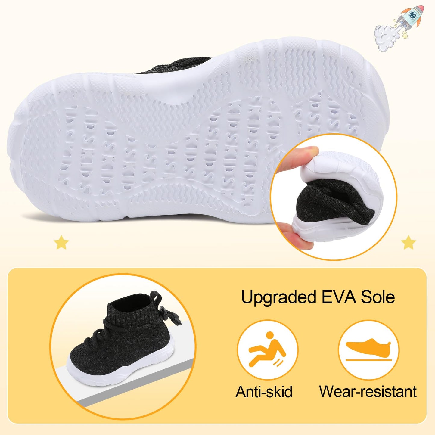 Toddler Shoes High Top Sneakers for Boys Girls Barefoot Wide Walking Tennis Shoes