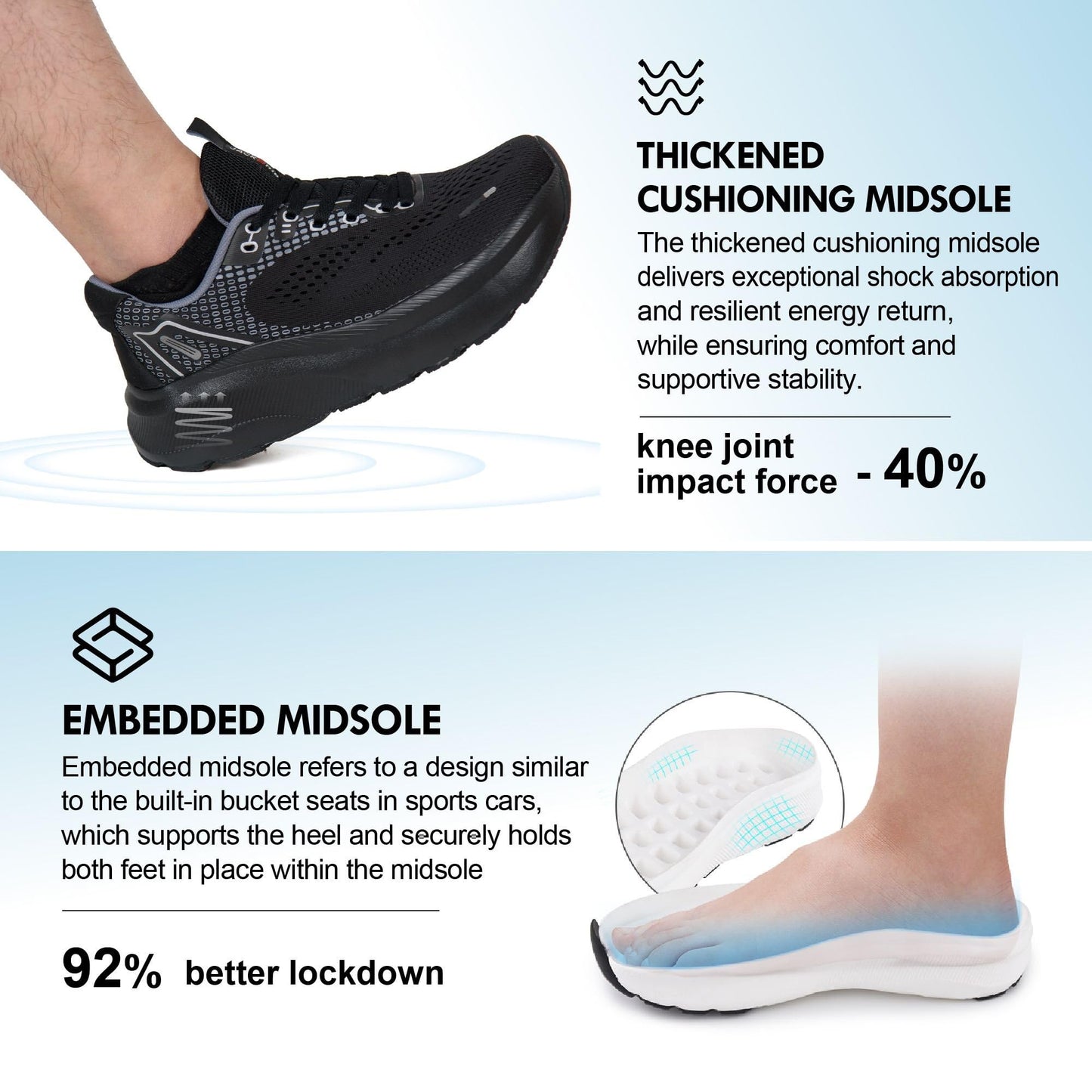 Wide Toe Box Shoes for Men Arch Support Shoes
