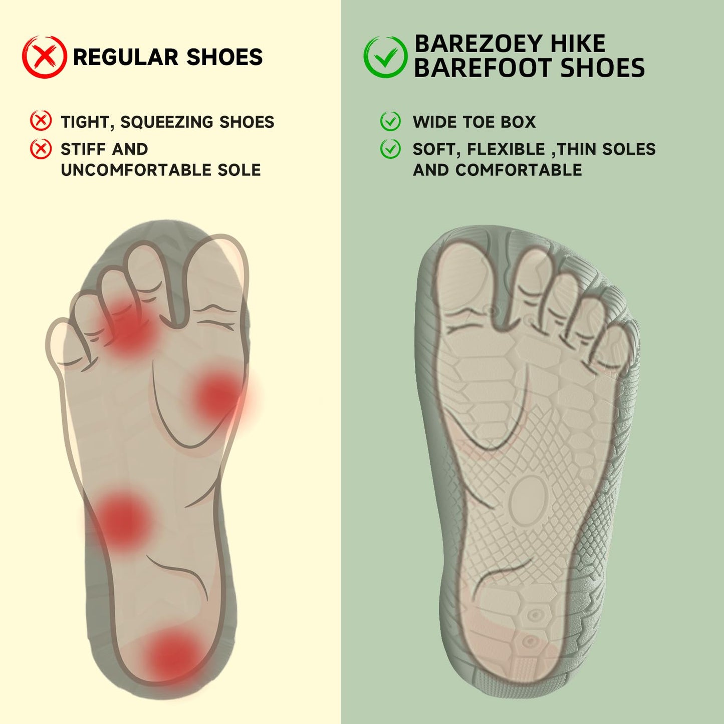 New Barefoot Shoes for Women Mens,Comfortable & Non-Slip Barefoot Vitality Shoe Women's Athletic Footwear,Wide Toe Box Water Shoe for Women Men