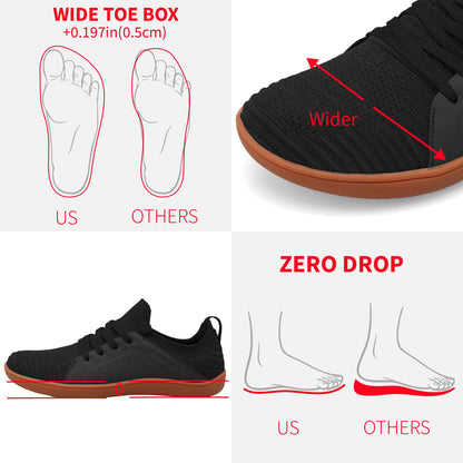 relxfeet Men's Barefoot Shoes Minimalist Cross-Trainer Shoes Wide Toe Walking Shoes