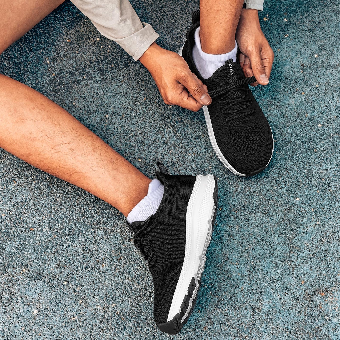 Wide Toe Box Shoes for Men Extra Wide Width Sneakers Non-Slip Ultra Light Wide Tennis Running Shoes