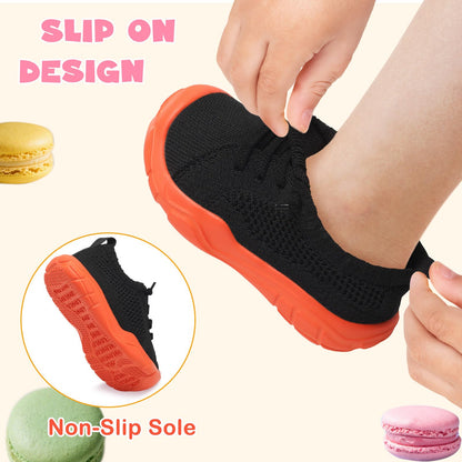 Toddler Shoes Girls Boys Wide Barefoot Shoes Kids Breathable Sneakers Slip on Tennis Shoe Lightweight Sneakers