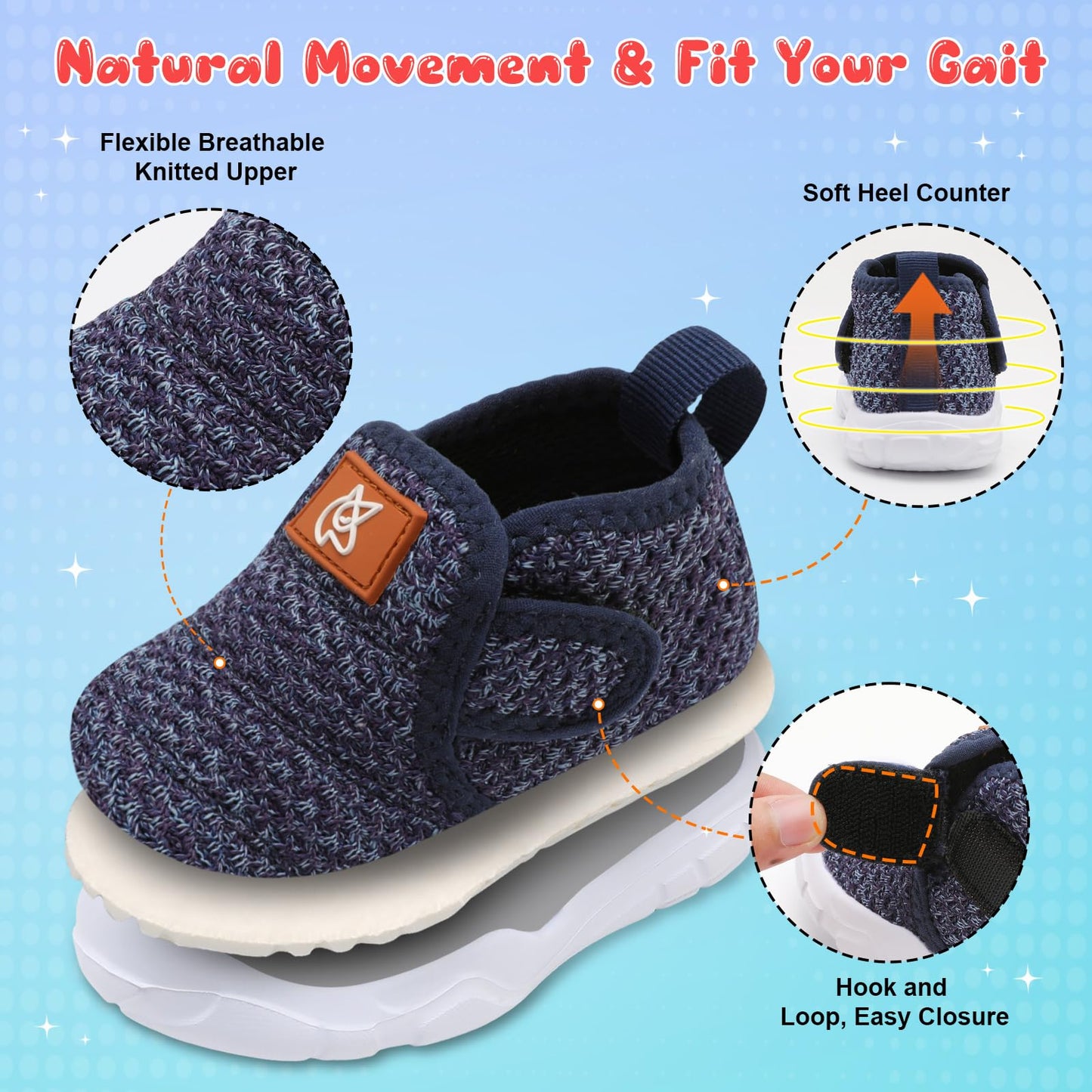 Toddler Shoes Boys Girls Sneakers Comfy Barefoot Shoes