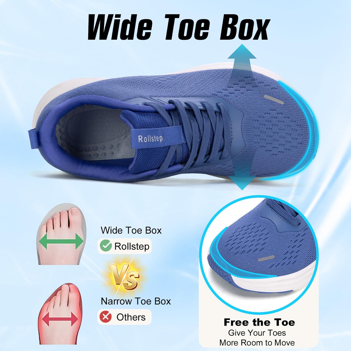 Wide Toe Box Shoes Women Sneakers Extra Wide Width Arch Support