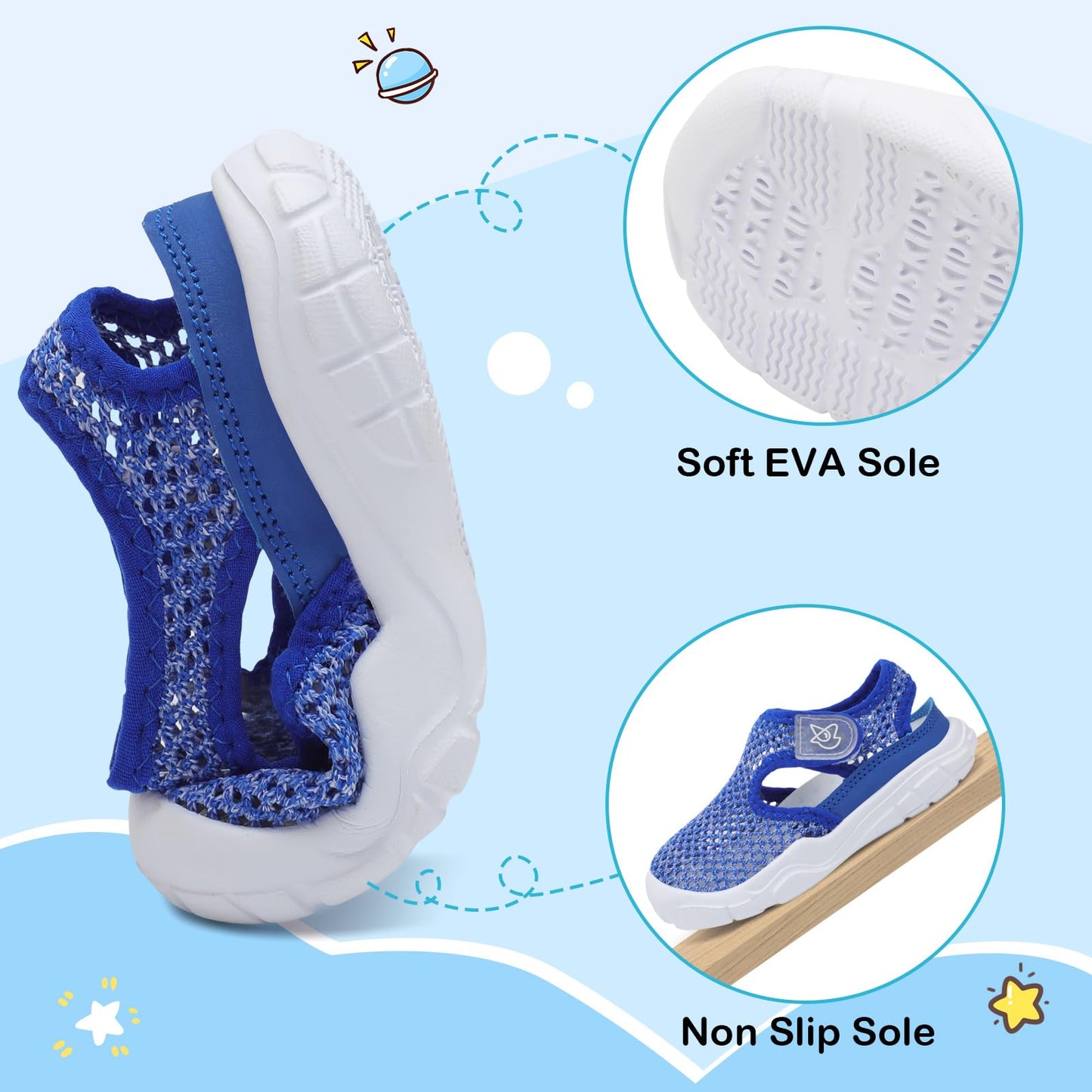Toddler Sandals Boys Girls Wide Sandals Kids Water Sandal Shoes Lightweight Barefoot Summer Shoes for Beach Swim