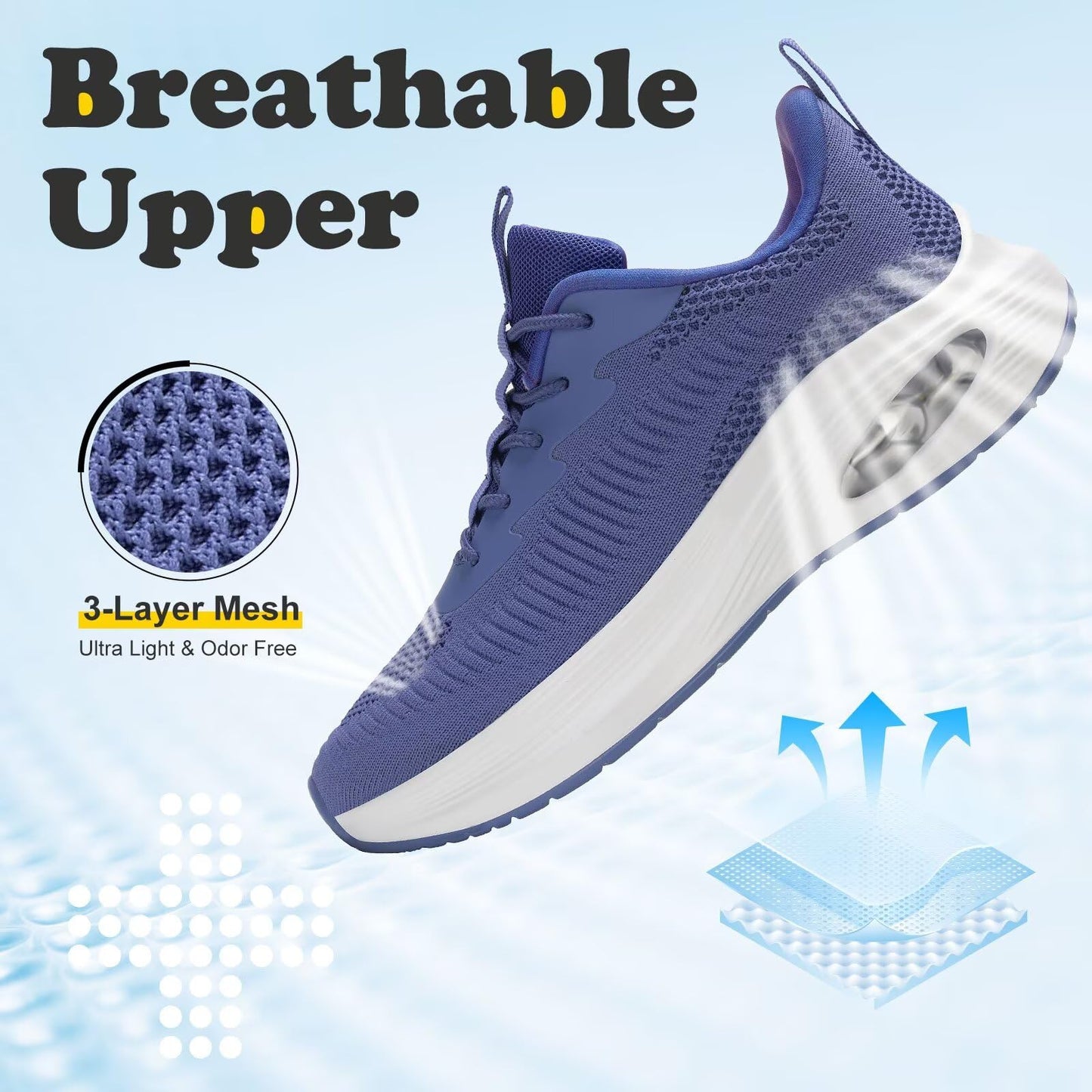 Wide Toe Box Shoes Women Air Cushion Road Running Shoes Extra Wide Width Sneakers