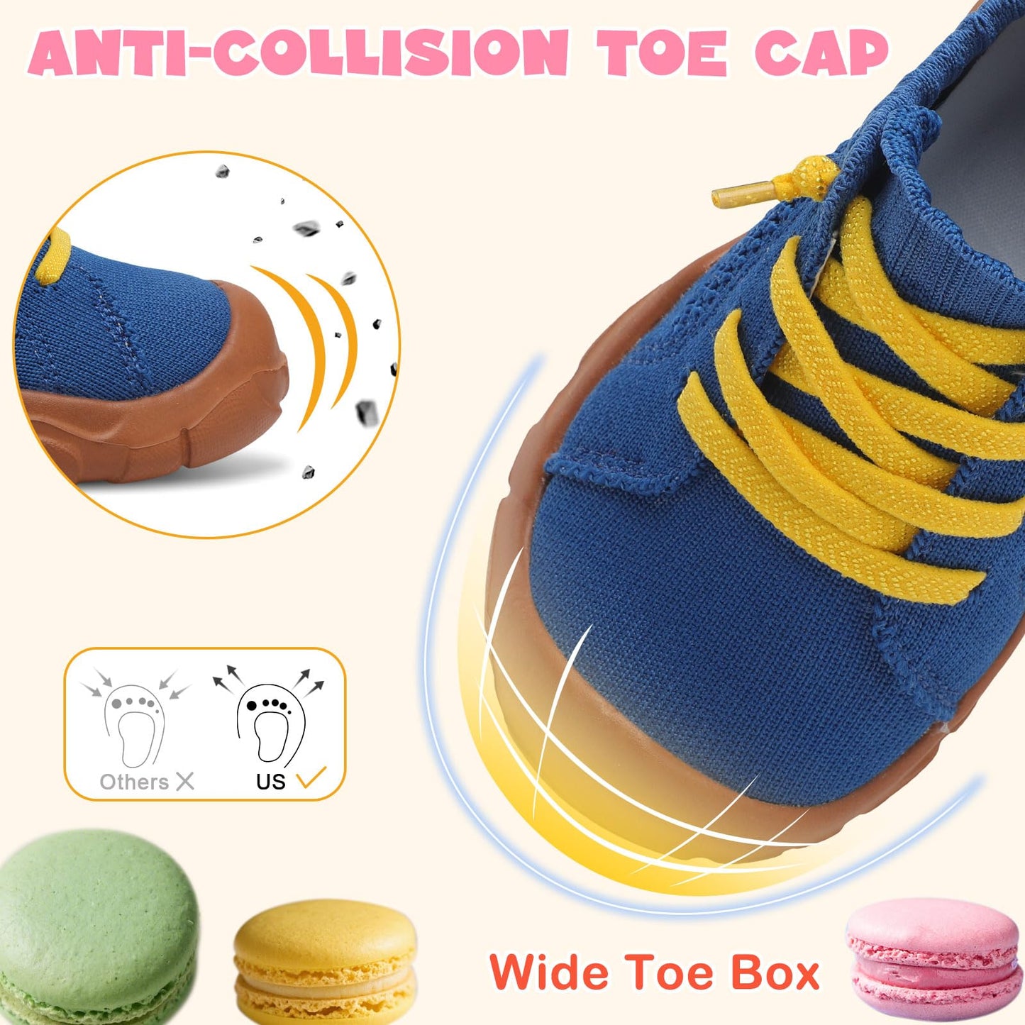Toddler Shoes Girls Boys Wide Barefoot Shoes Kids Breathable Sneakers Slip on Tennis Shoe Lightweight Sneakers