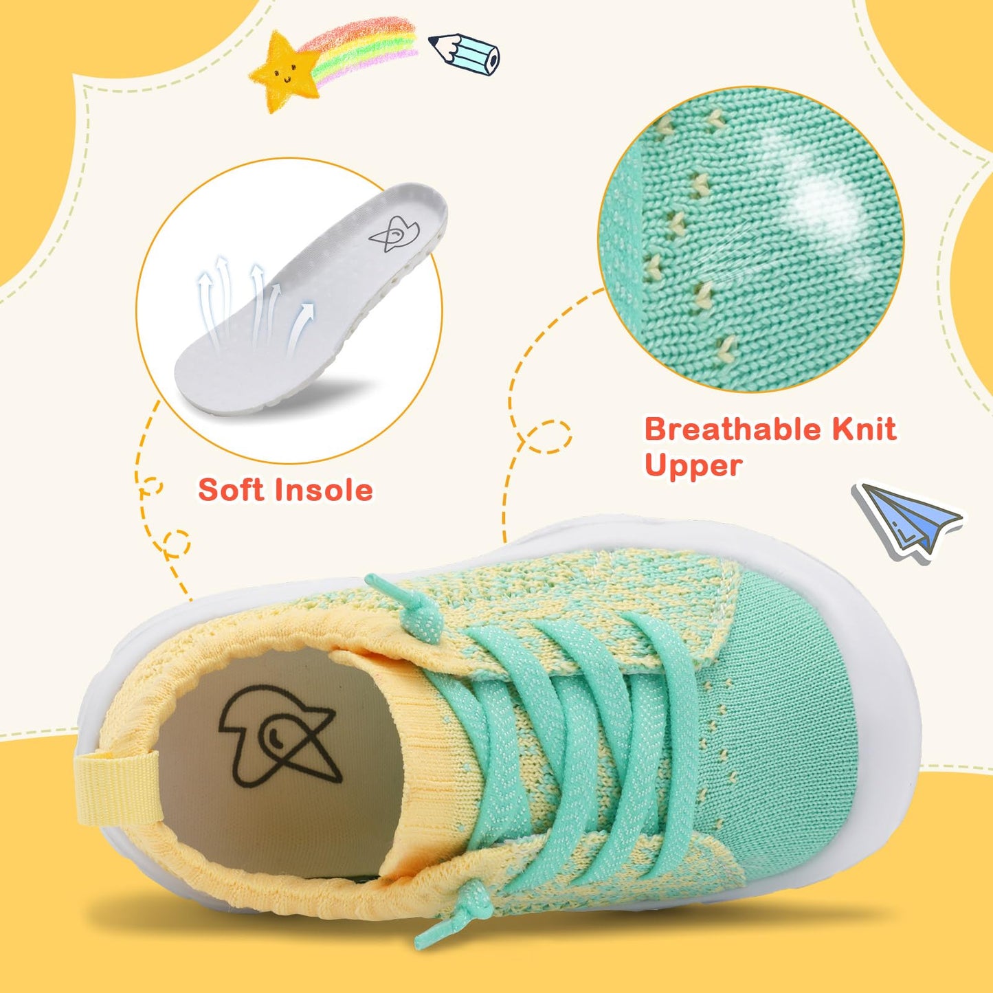 Toddler Shoes Boys Girls Barefoot Shoes Kids Breathable Sneakers