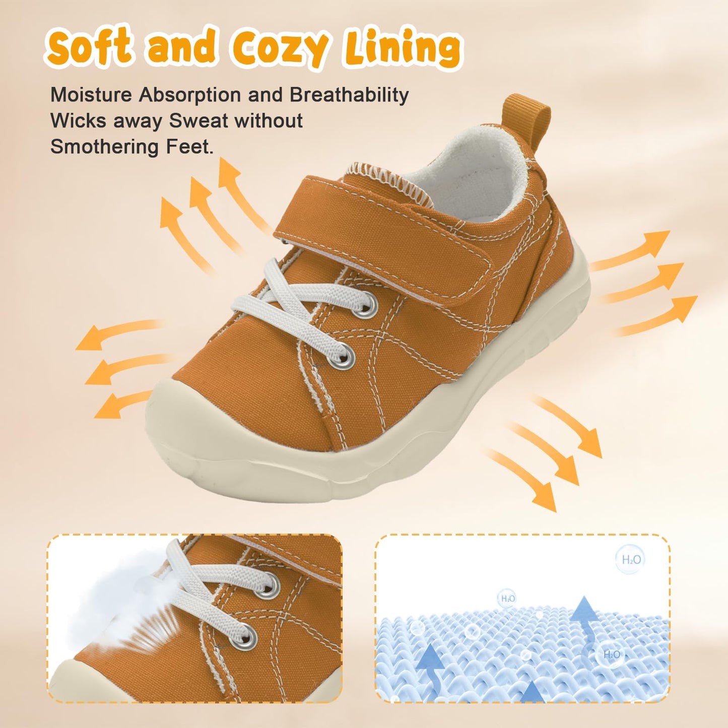 Kids Canvas Shoes Running Shoes for Girls Boys Wide Toe Box Barefoot Toddler Sneakers