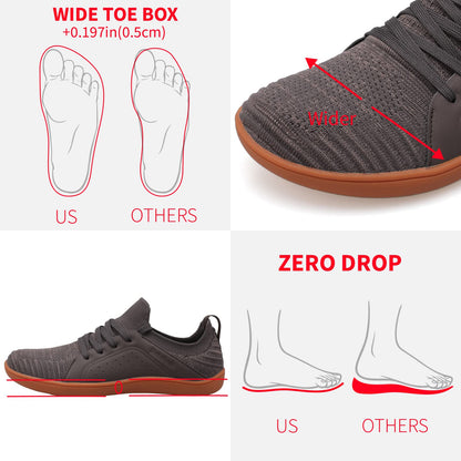 relxfeet Men's Barefoot Shoes Minimalist Cross-Trainer Shoes Wide Toe Walking Shoes