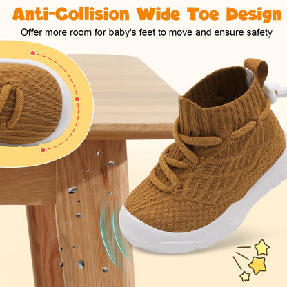 Toddler Shoes High Top Sneakers for Boys Girls Barefoot Wide Walking Tennis Shoes