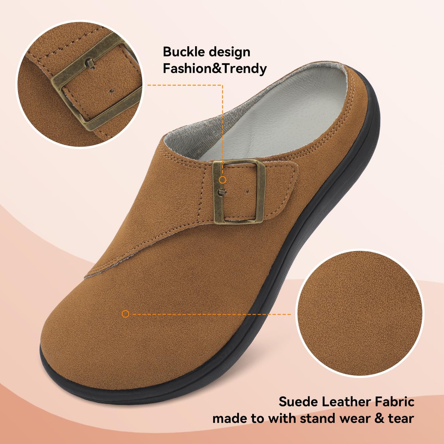 Womens Wide Clogs Adjustable Diabetic Mules Slip on Clog Slippers