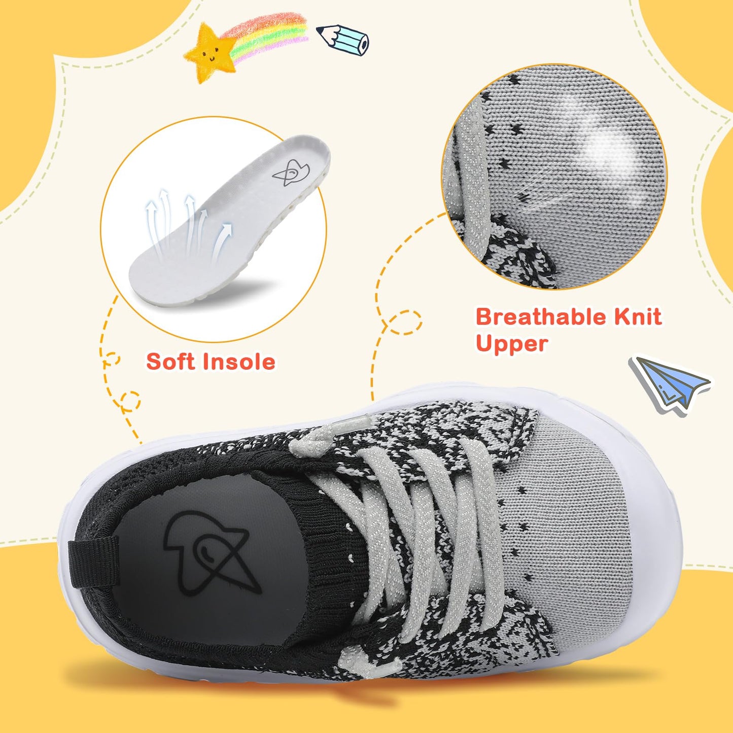 Toddler Shoes Boys Girls Barefoot Shoes Kids Breathable Sneakers