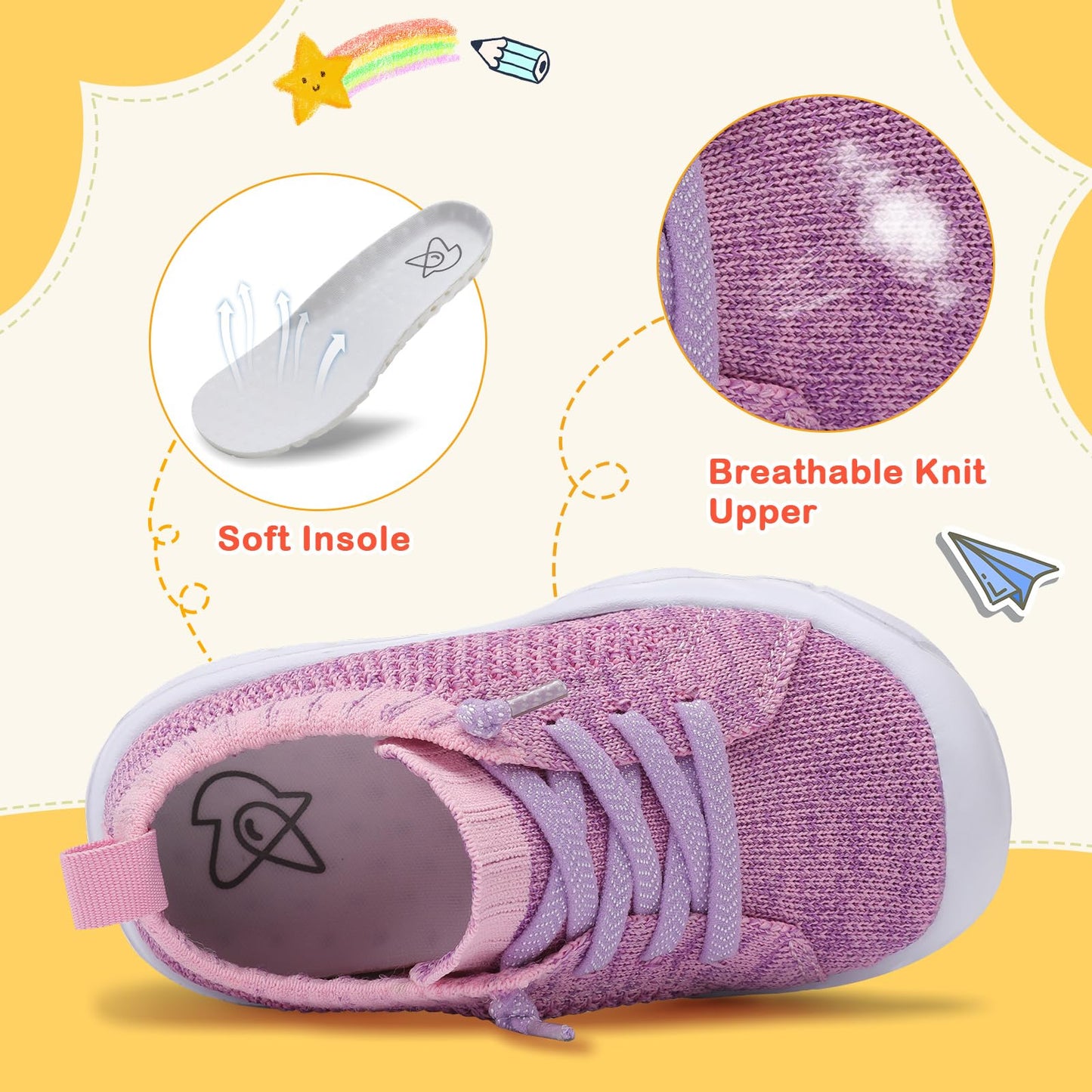 Toddler Shoes Boys Girls Barefoot Shoes Kids Breathable Sneakers