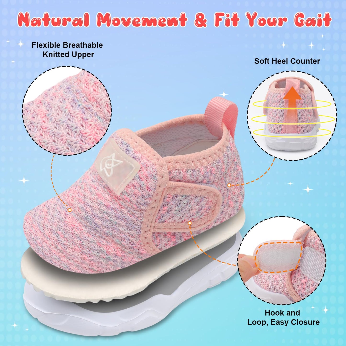 Toddler Shoes Boys Girls Sneakers Comfy Barefoot Shoes