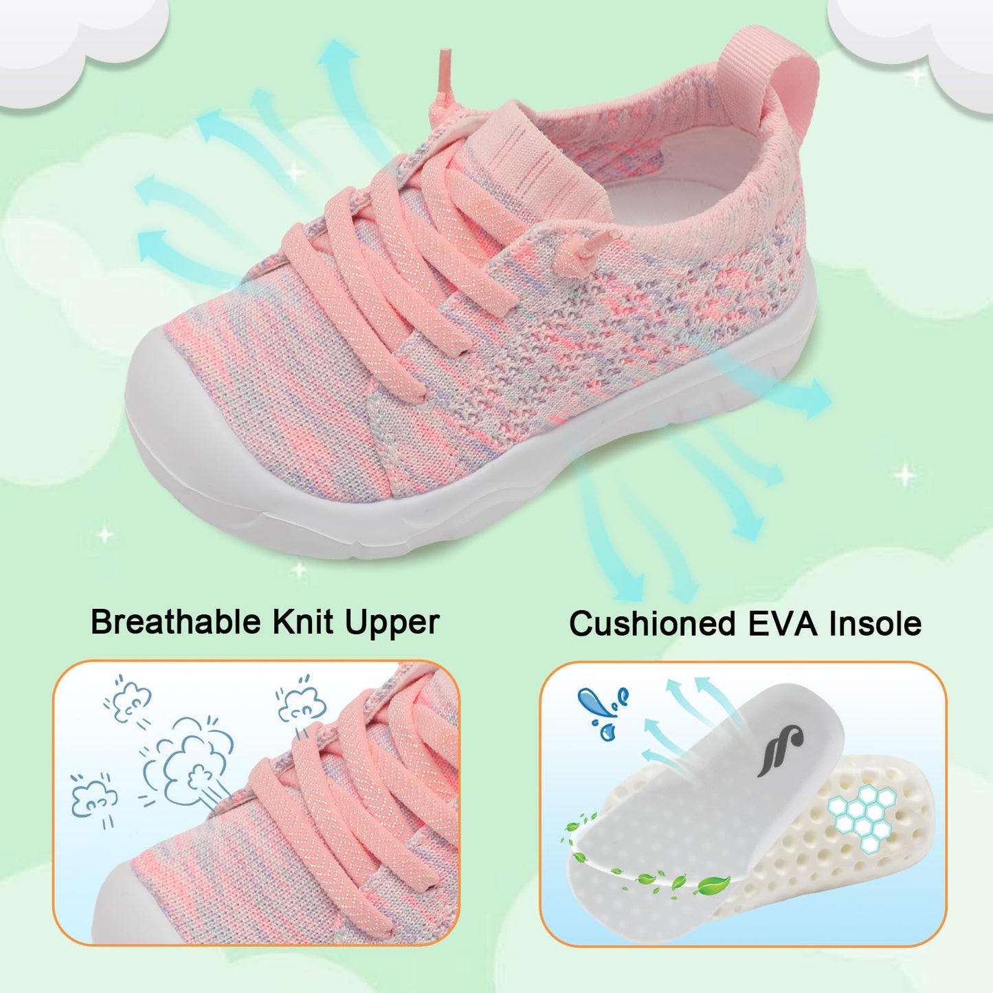 Toddler Shoes for Boys Girls Slip on Sneakers Wide Toe Walking Shoes