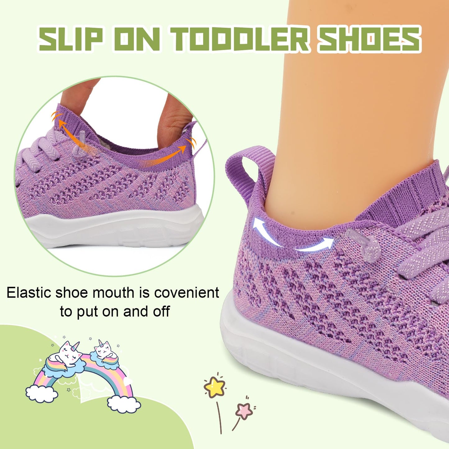 Toddler Shoes for Boys Girls Slip on Sneakers Wide Toe Walking Shoes