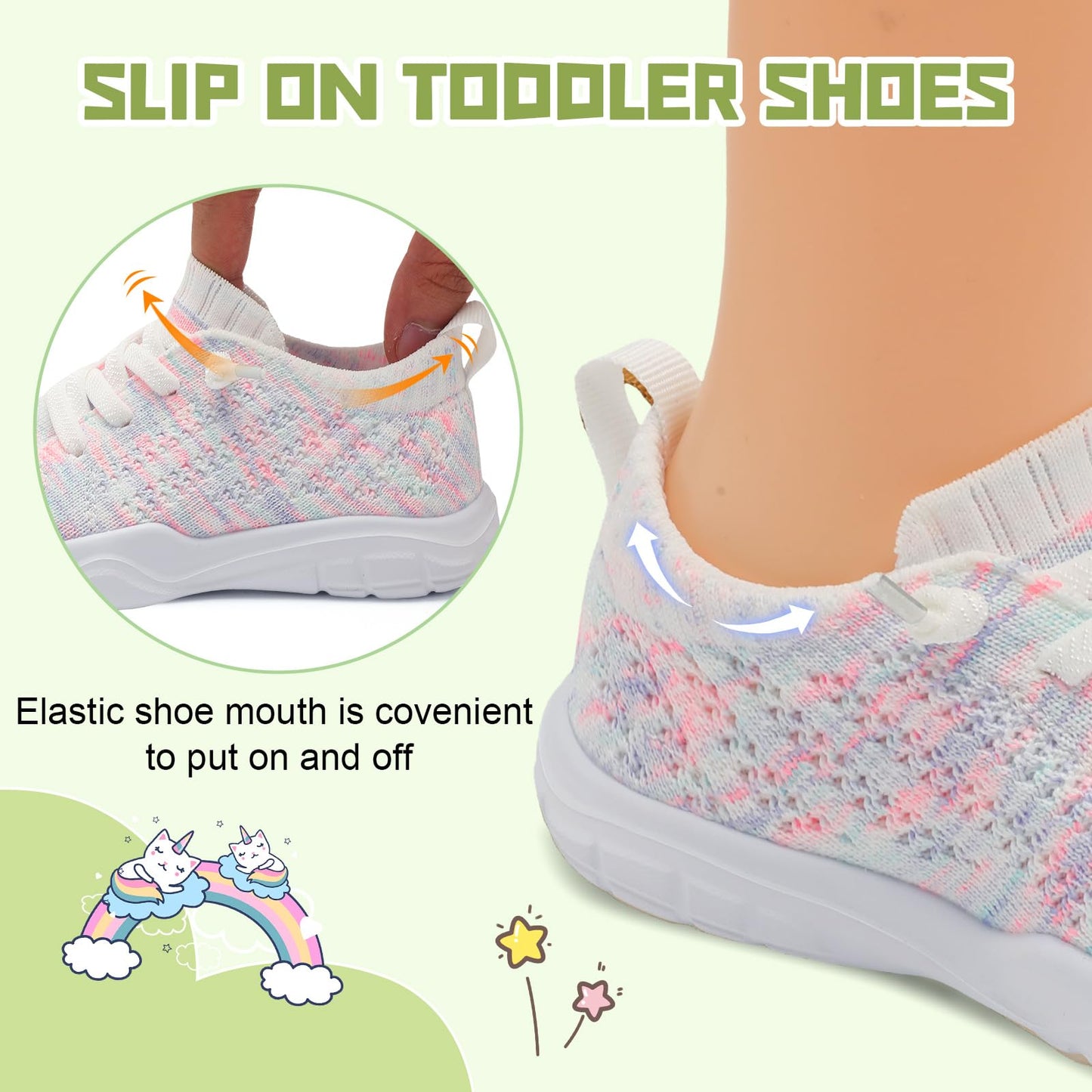 Toddler Shoes for Boys Girls Slip on Sneakers Wide Toe Walking Shoes