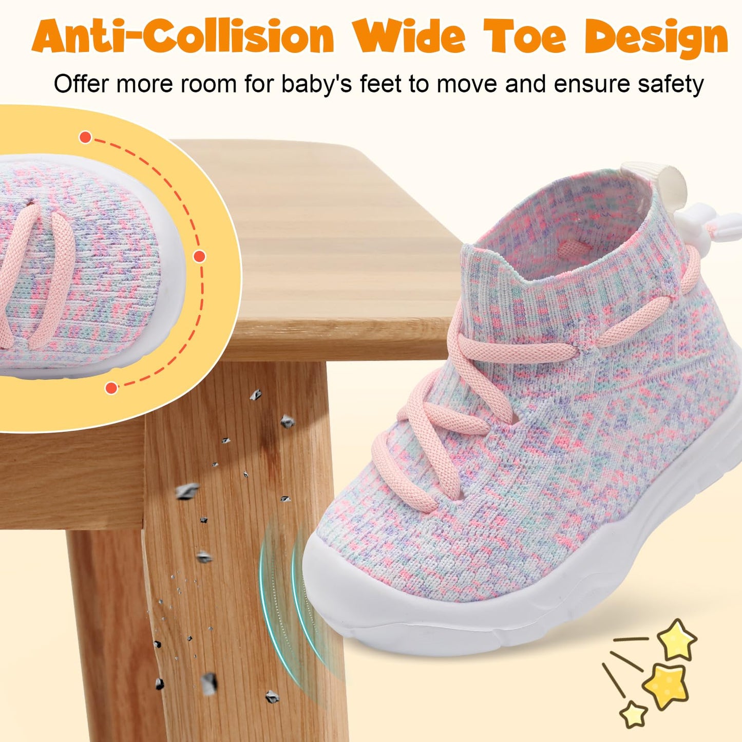 Toddler Shoes High Top Sneakers for Boys Girls Barefoot Wide Walking Tennis Shoes