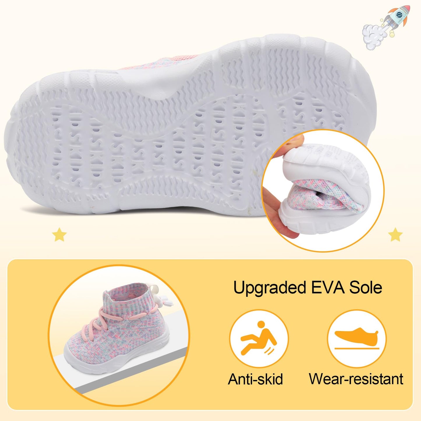 Toddler Shoes High Top Sneakers for Boys Girls Barefoot Wide Walking Tennis Shoes